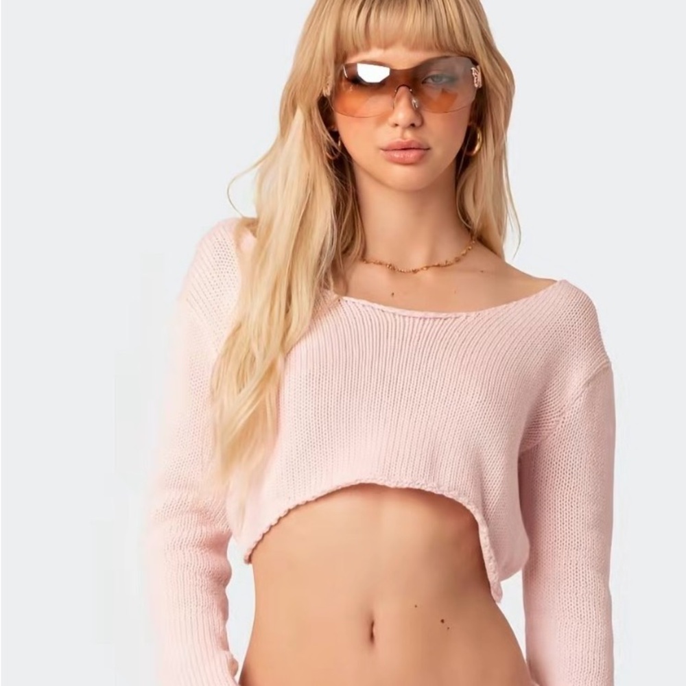 Edikted Staycation Cropped Knit Top- Worn Once